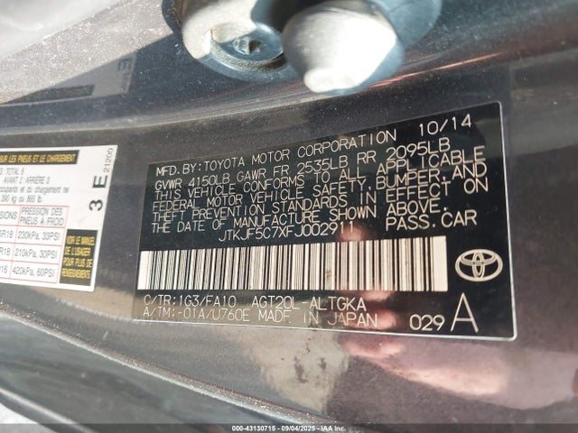 Scion 2ar-fe 2015 JTKJF5C7XFJ002911 Image 9