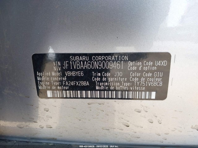 Subaru dib 2022 JF1VBAA60N9009461 Image 9