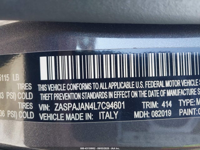 ZASPAJAN4L7C94601 Alfa Romeo Stelvio