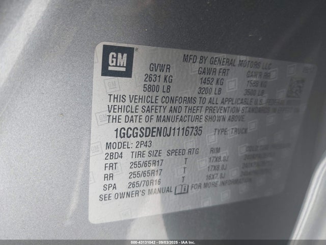 1GCGSDEN0J1116735 Chevrolet lgz - di: direct injection, vvt: variable valve timing, alum, var2, gen2