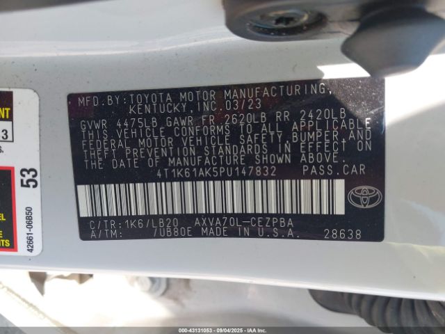 2023 TOYOTA CAMRY 4T1K61AK5PU147832 Photo 8