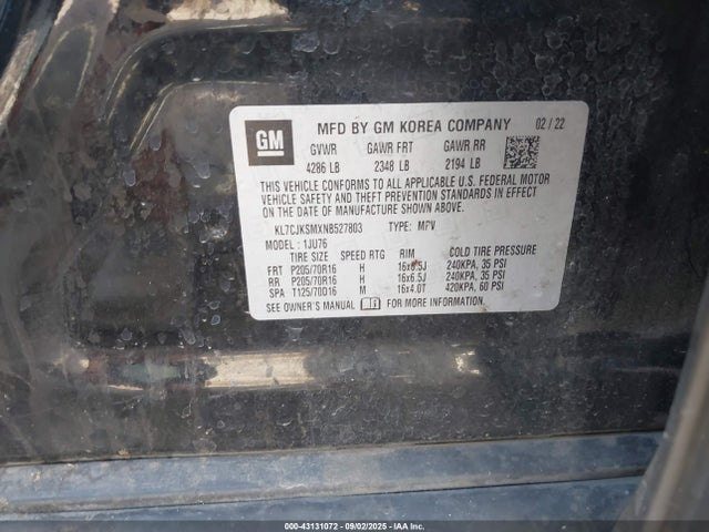 Chevrolet le2 2022 KL7CJKSMXNB527803 Image 9