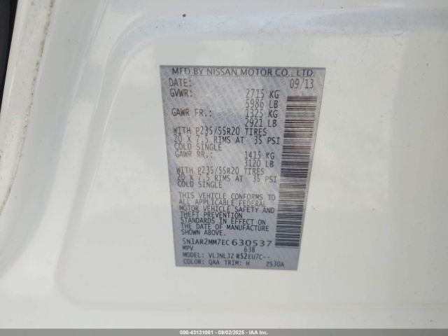 2014 NISSAN PATHFINDER 5N1AR2MM7EC630537 Photo 8