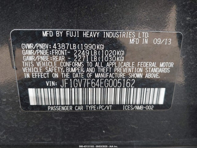 2014 SUBARU IMPREZA WRX JF1GV7F64EG005162 Photo 8