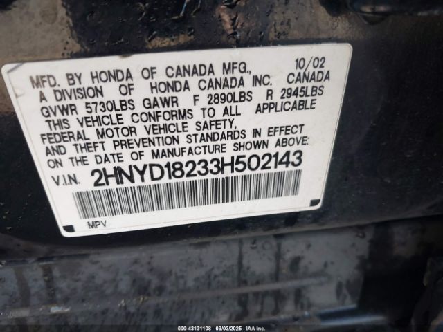 2003 ACURA MDX 2HNYD18233H502143 Photo 8