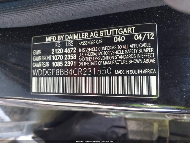 Продажа на аукционе авто 2012 Mercedes-benz C 300 Sport 4matic, vin: WDDGF8BB4CR231550, номер лота: 43131175