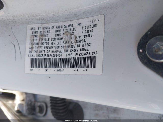 1HGCR2F56FA068454 Honda k24w1