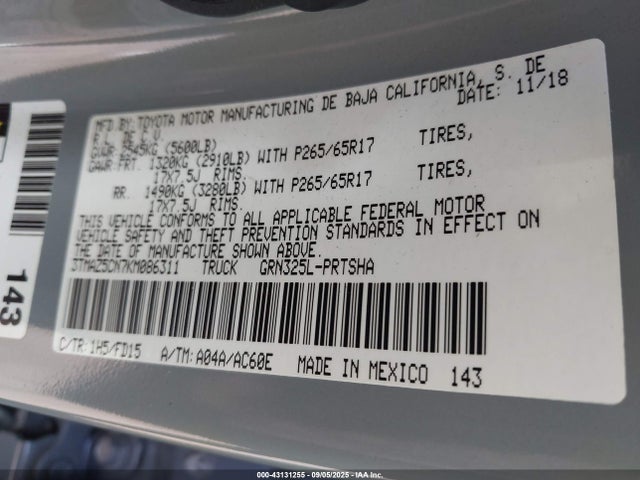 Toyota 2gr-fks 2019 3TMAZ5CN7KM086311 Image 25