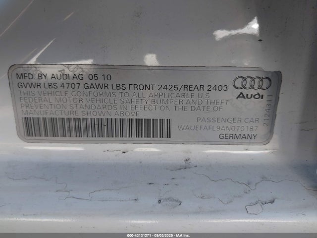 2010 AUDI A4 WAUEFAFL9AN070187 Photo 8