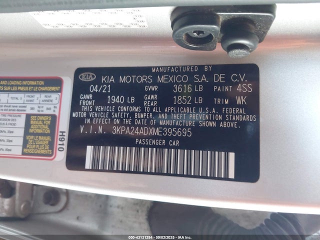3KPA24ADXME395695 KIA gamma ii