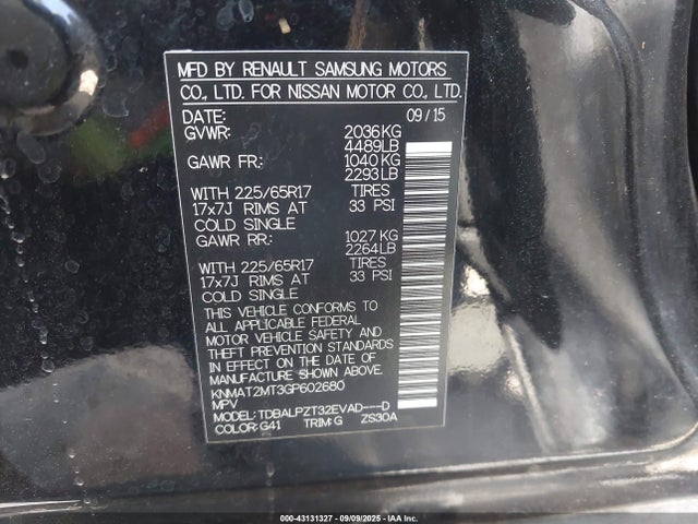 KNMAT2MT3GP602680 Nissan 2016