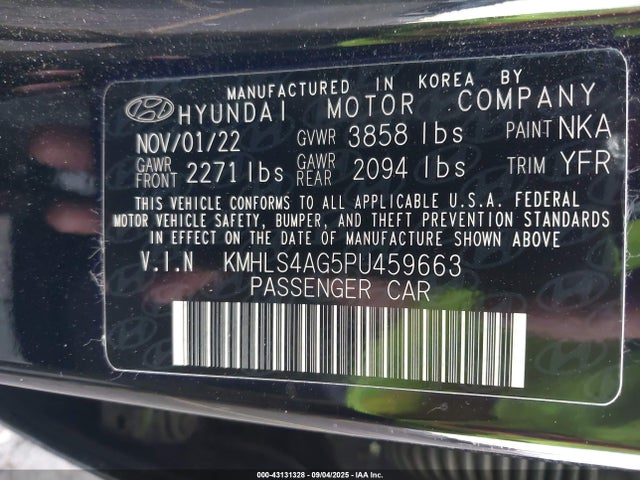 Hyundai mpi nu pe 2023 KMHLS4AG5PU459663 Image 9