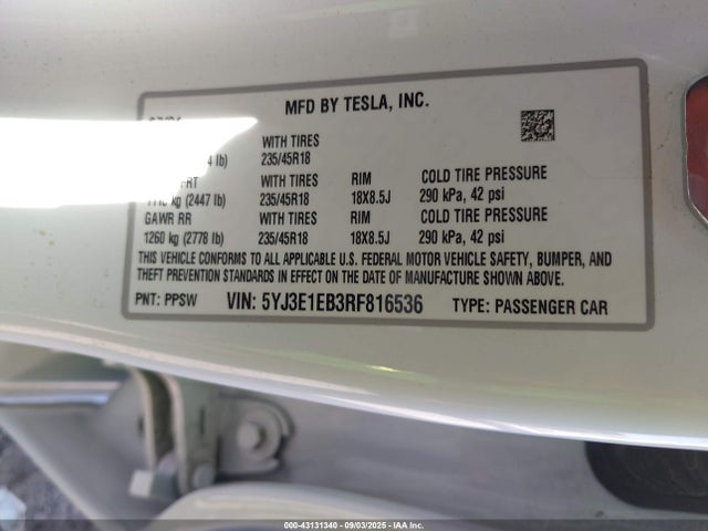 2024 TESLA MODEL 3 5YJ3E1EB3RF816536 Photo 8