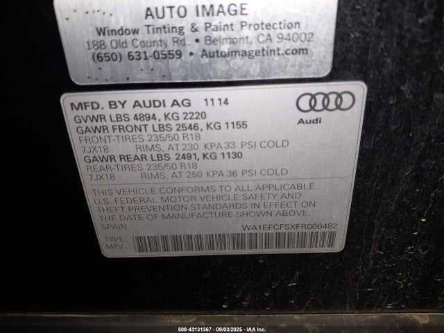2015 AUDI Q3 WA1EFCFSXFR006482 Photo 8