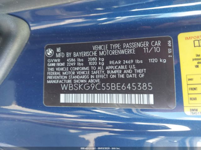 2011 BMW M3 WBSKG9C55BE645385 Photo 8