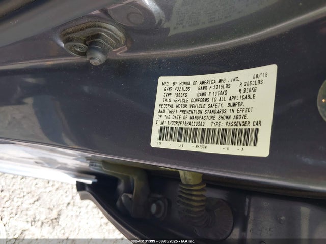 1HGCR2F78HA030583 Honda k24w1
