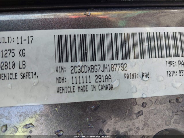 2C3CDXBG7JH187792 Dodge Charger