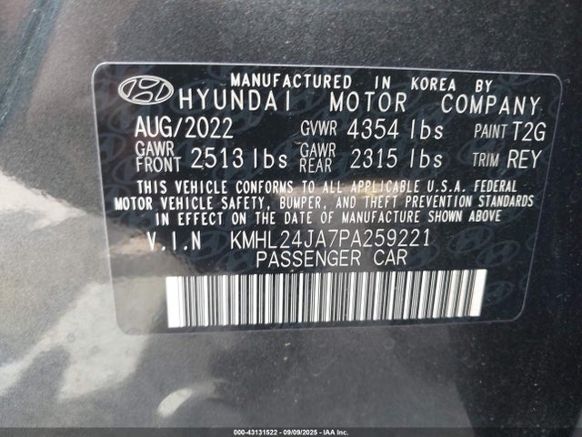 KMHL24JA7PA259221 Hyundai gdi theta iii