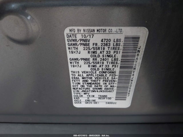 JN8AT2MV4JW305467 Nissan 2018