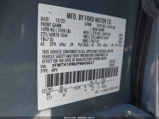 Ford 2023 2023 3FMTK1RM2PMA09627 Image 9