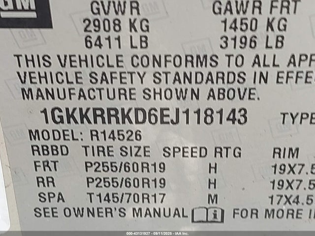 GMC llt 2014 1GKKRRKD6EJ118143 Image 9