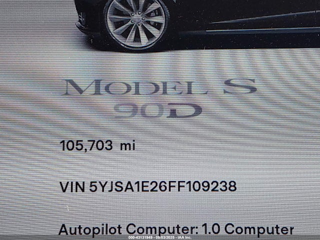 2015 TESLA MODEL S 5YJSA1E26FF109238 Photo 6