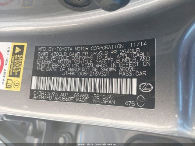 2015 LEXUS ES 350 JTHBK1GG8F2169321 Photo 8