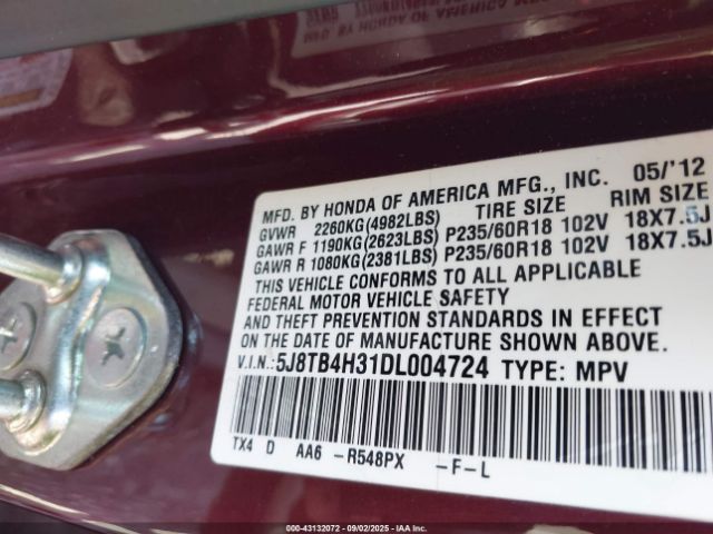 2013 ACURA RDX 5J8TB4H31DL004724 Photo 8