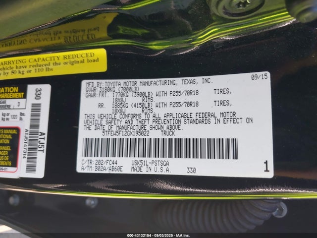 5TFEW5F12GX195022 Toyota 3ur-fbe