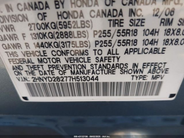 2007 ACURA MDX 2HNYD28277H513044 Photo 8