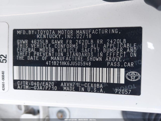 4T1B21HK6JU505948 Toyota a25a-fxs port+direct