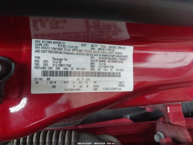 1FADP3K29EL139021 Ford 2014