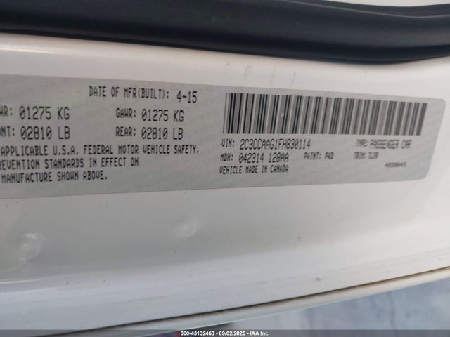 2C3CCAAG1FH830114 Chrysler 300