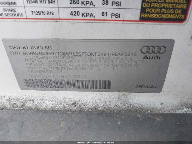 2011 AUDI A3 WAUBJAFM7BA140207 Photo 8