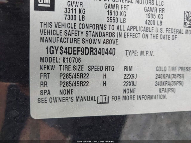 2013 CADILLAC ESCALADE 1GYS4DEF9DR340440 Photo 8