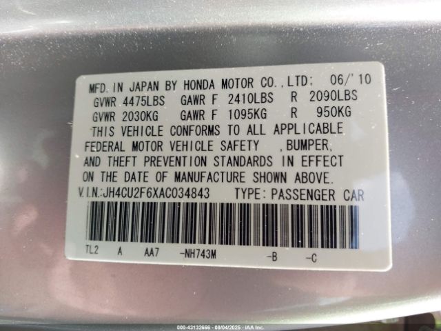 2010 ACURA TSX JH4CU2F6XAC034843 Photo 8