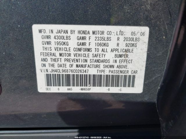 2006 ACURA TSX JH4CL96876C026347 Photo 8