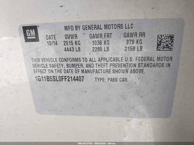Chevrolet lkw 2015 1G11B5SL0FF214407 Image 9