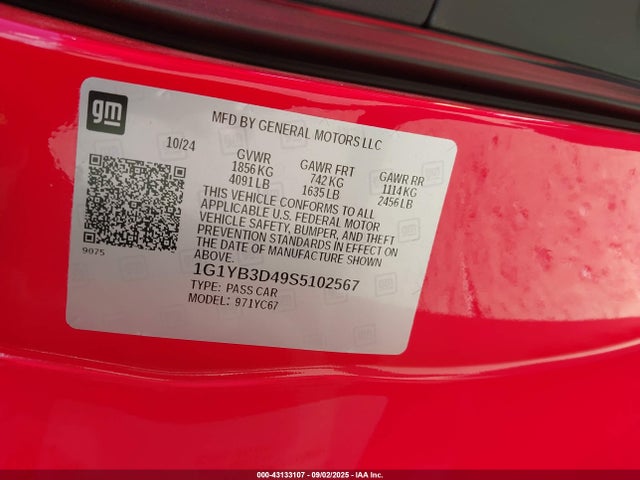 1G1YB3D49S5102567 Chevrolet lt2