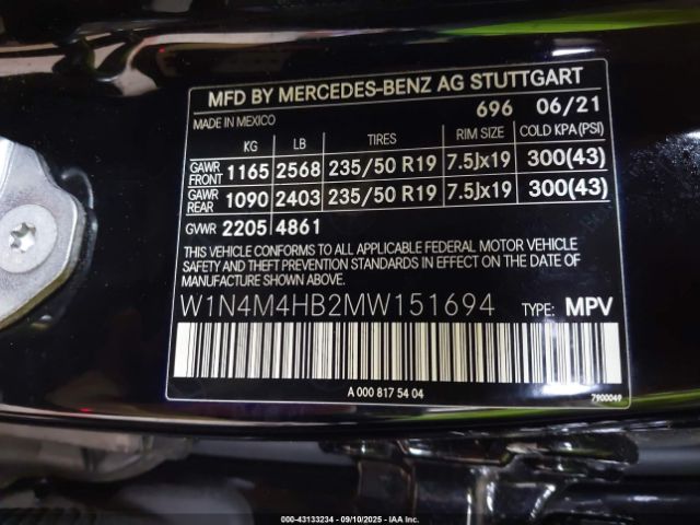 2021 MERCEDES-BENZ GLB 250 W1N4M4HB2MW151694 Photo 8