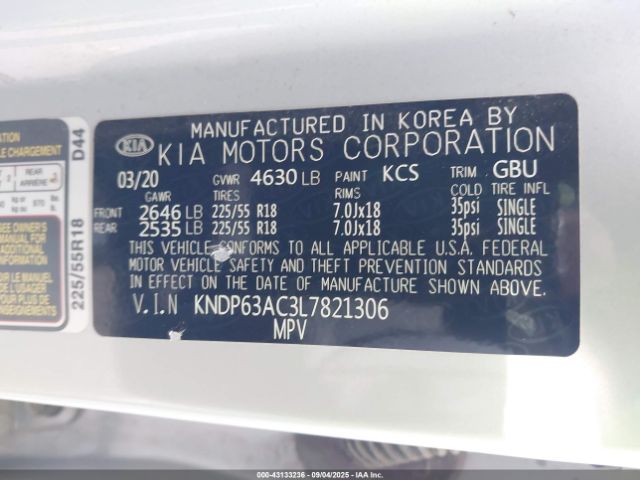 2020 KIA SPORTAGE KNDP63AC3L7821306 Photo 8