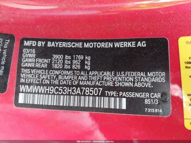 2017 MINI CONVERTIBLE WMWWH9C53H3A78507 Photo 8