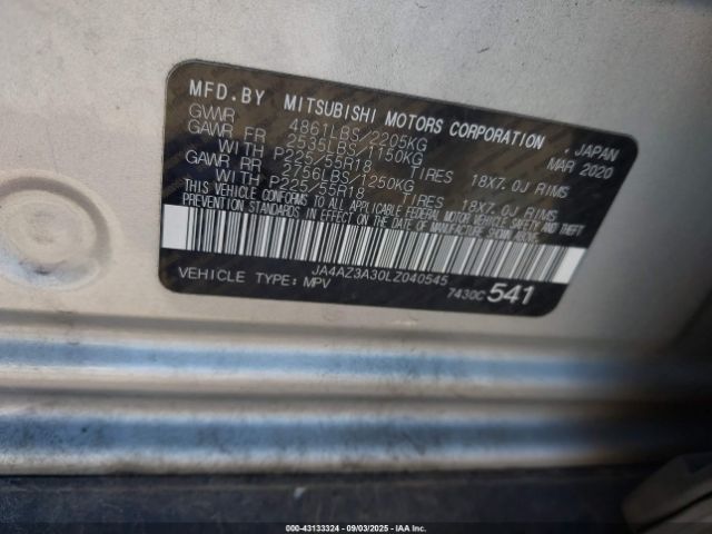 2020 MITSUBISHI OUTLANDER JA4AZ3A30LZ040545 Photo 8
