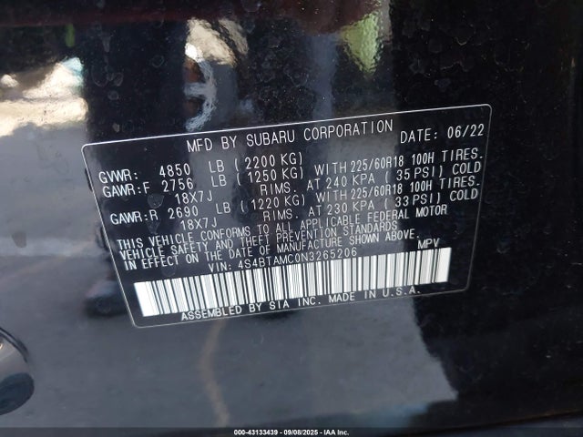 4S4BTAMC0N3265206 Subaru na, u5