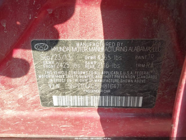 Hyundai gamma 2014 5NPEB4AC5EH816471 Image 9