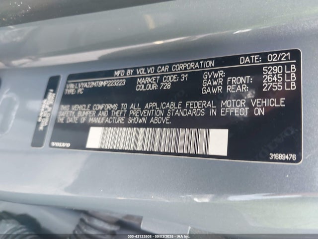 2021 VOLVO S90 LVYA22MT9MP223223 Photo 8