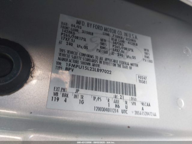 2003 FORD EXPEDITION 1FMPU15L23LB97022 Photo 8