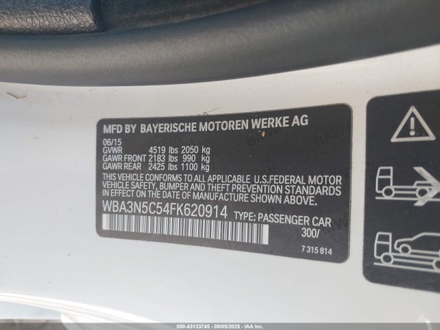 BMW 2015 2015 WBA3N5C54FK620914 Image 9