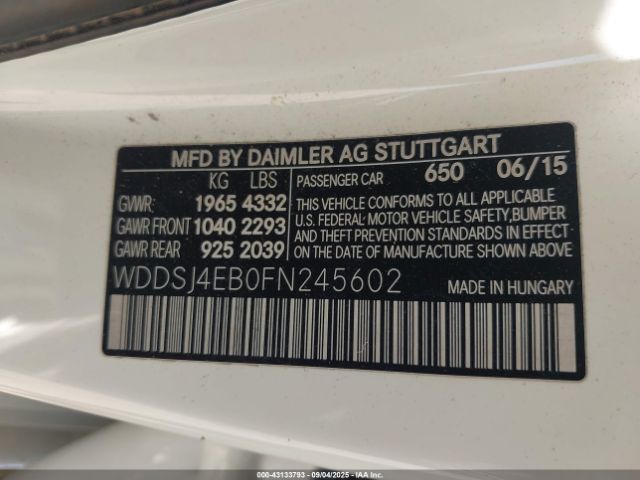 2015 MERCEDES-BENZ CLA 250 WDDSJ4EB0FN245602 Photo 8