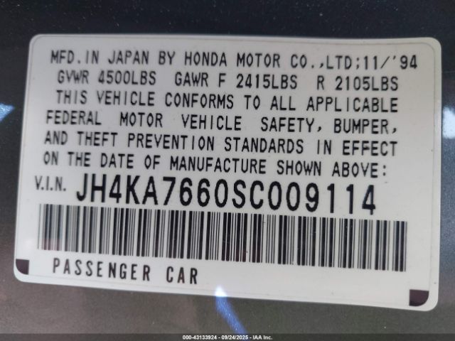 1995 ACURA LEGEND JH4KA7660SC009114 Photo 8